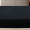 Lençóis ajustáveis 2 pcs 180x200 cm algodão jersey preto - Image 2