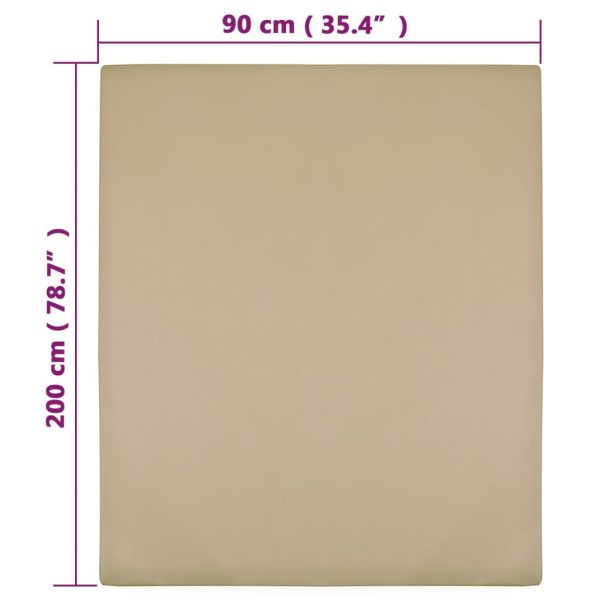 Lençóis ajustáveis 2 pcs algodão jersey cinza-acastanhado - Image 4