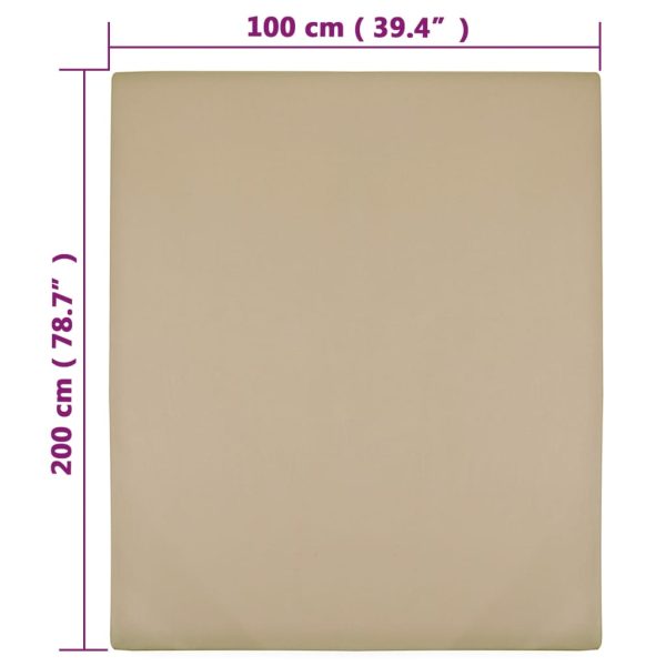 Lençol ajustável 100x200 cm algodão jersey cinza-acastanhado - Image 4