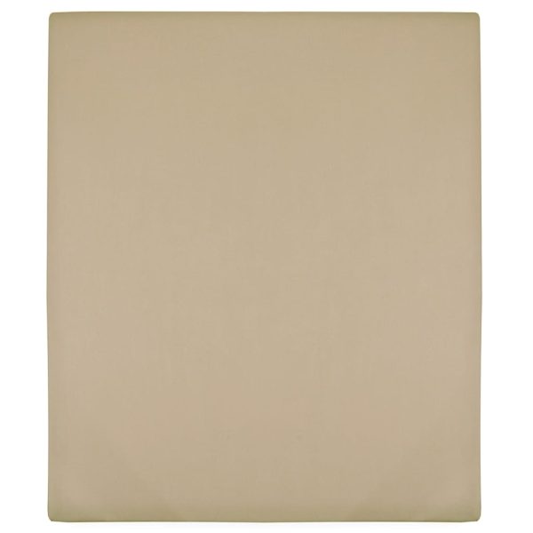 Lençol ajustável 160x200 cm algodão jersey cinza-acastanhado