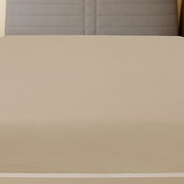 Lençol ajustável 160x200 cm algodão jersey cinza-acastanhado - Image 2