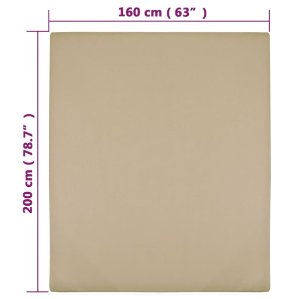 Lençol ajustável 160x200 cm algodão jersey cinza-acastanhado - Image 4