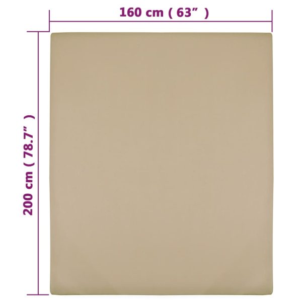 Lençóis ajustáveis 2 pcs 160x200 cm algodão jersey - Image 4