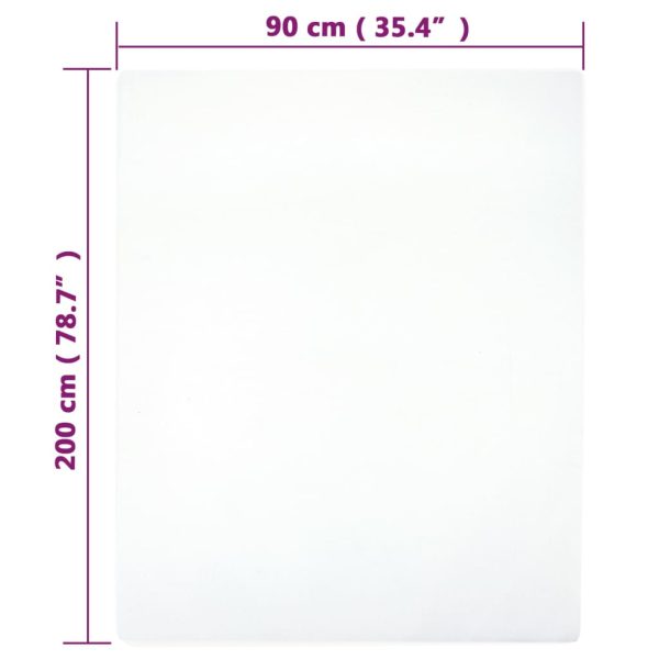 Lençol ajustável 90x200 cm algodão jersey branco - Image 4