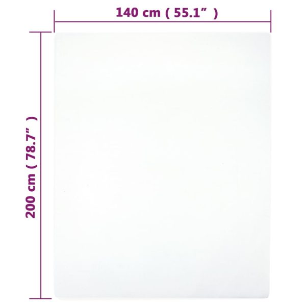 Lençóis ajustáveis 2 pcs 140x200 cm algodão jersey branco - Image 4