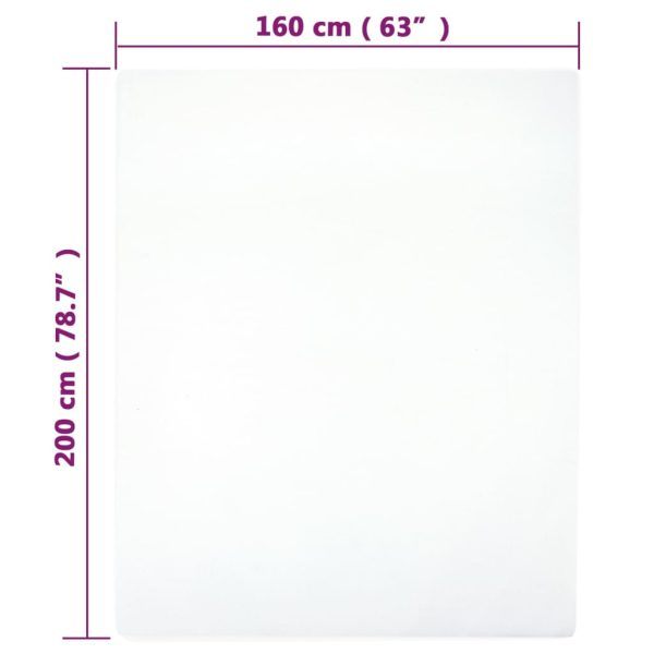 Lençóis ajustáveis 2 pcs 160x200 cm algodão jersey branco - Image 4