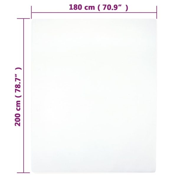 Lençol ajustável 180x200 cm algodão jersey branco - Image 4