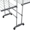 Estendal com 3 prateleiras/rodas 60x70x129 cm prateado - Image 5