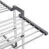 Estendal com 3 prateleiras/rodas 60x70x129 cm prateado - Image 6