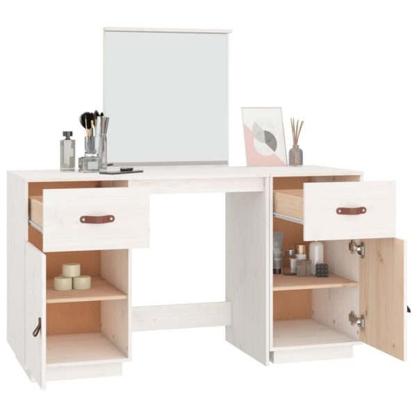 Conjunto de toucador com espelho pinho maciço branco - Image 4