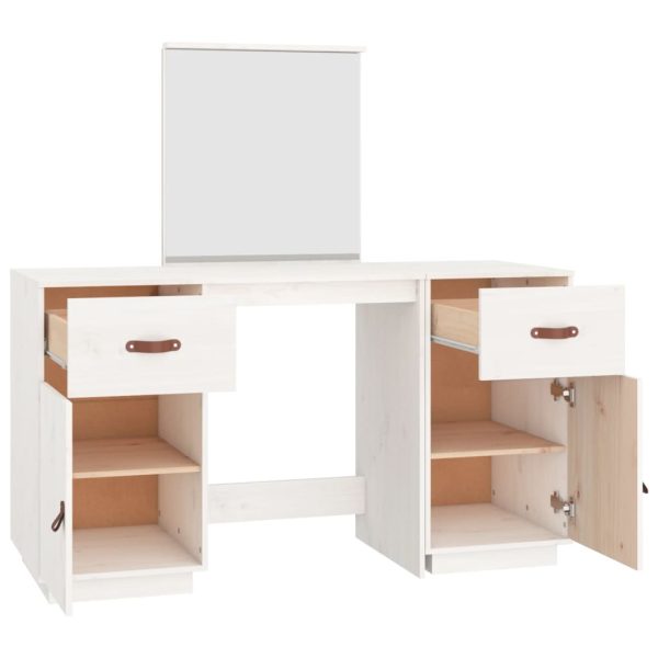 Conjunto de toucador com espelho pinho maciço branco - Image 6