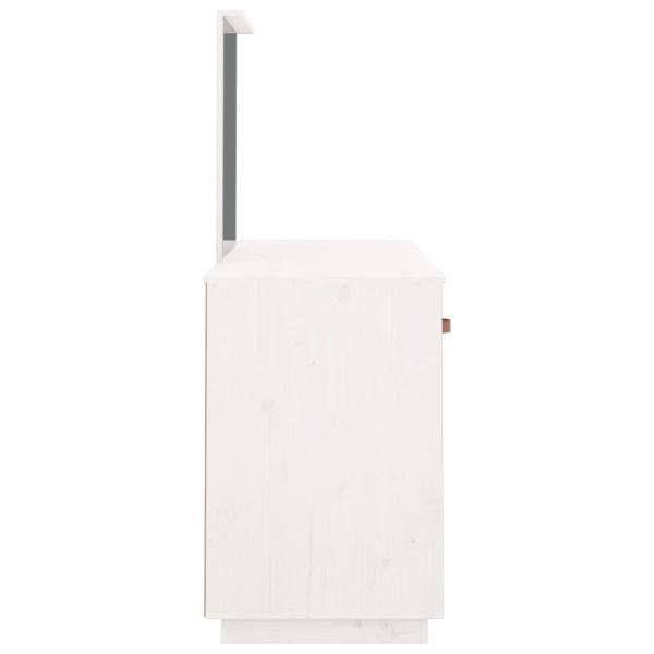 Conjunto de toucador com espelho pinho maciço branco - Image 7