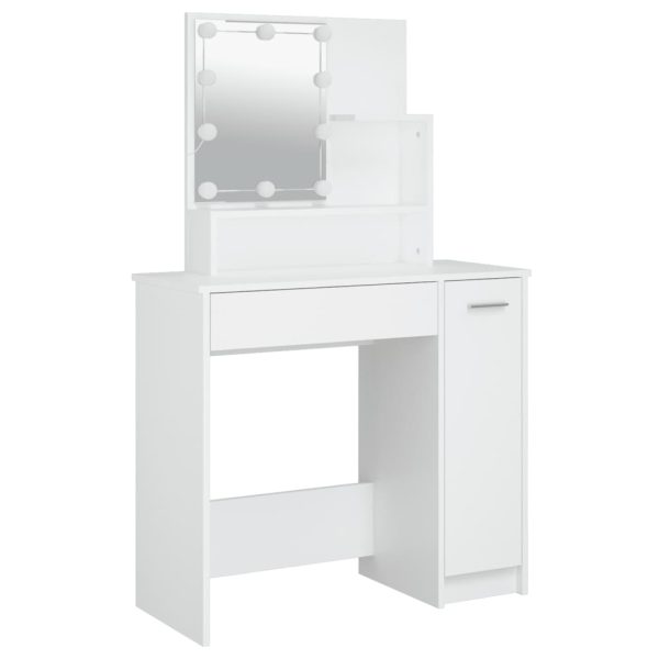 Conjunto toucador c/ LEDs madeira processada branco - Image 7
