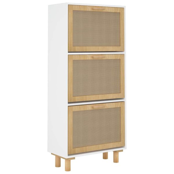 Sapateira 52x25x115 cm derivados de madeira/vime natural branco - Image 3