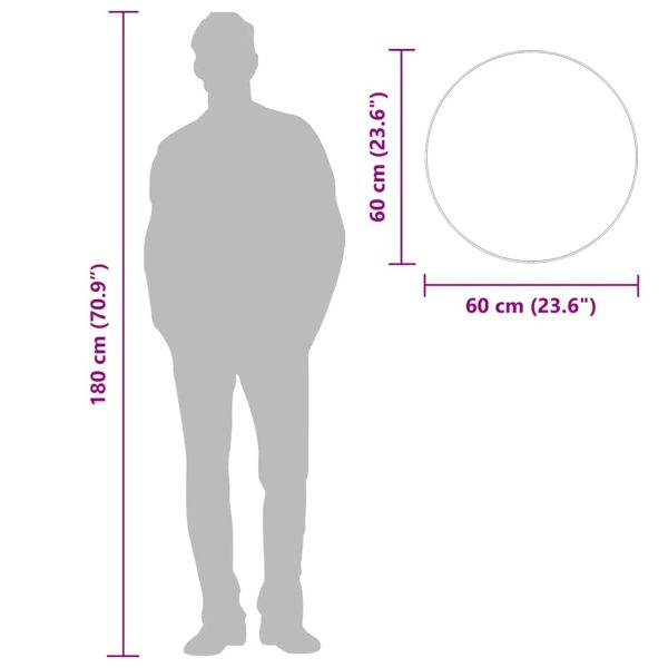 Espelho de parede redondo Ø 60 cm prateado - Image 6