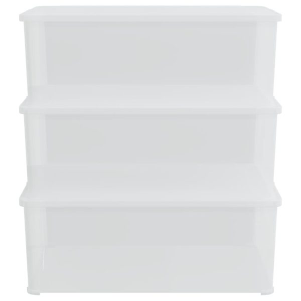 Caixas de arrumação empilháveis 3 pcs 10 L plástico - Image 2