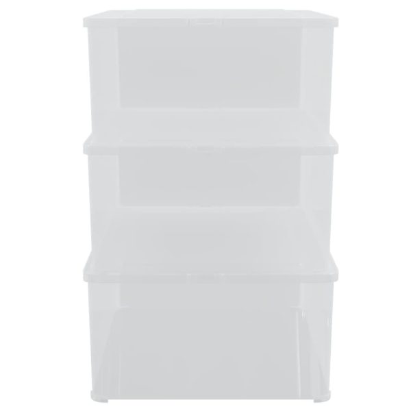 Caixas de arrumação empilháveis 3 pcs 10 L plástico - Image 3
