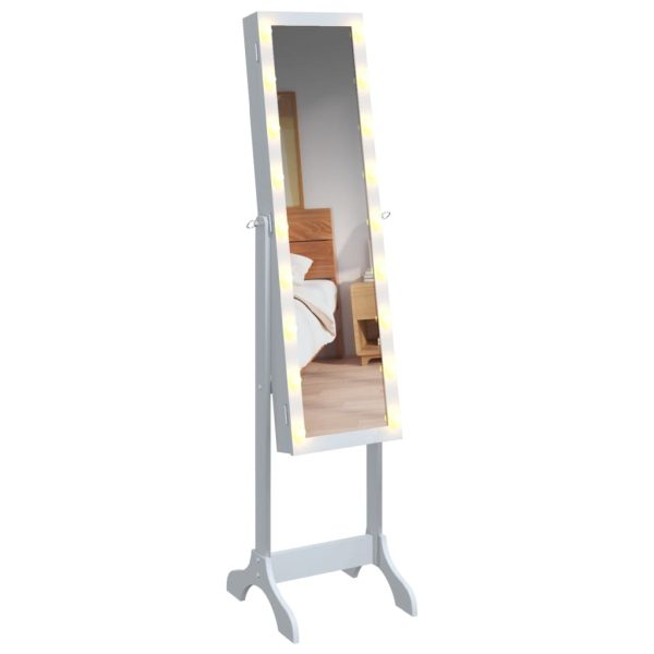 Espelho de pé com luzes LED 34x37x146 cm branco - Image 5