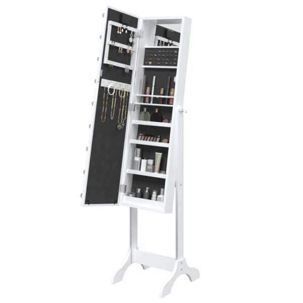 Espelho de pé com luzes LED 34x37x146 cm branco - Image 6