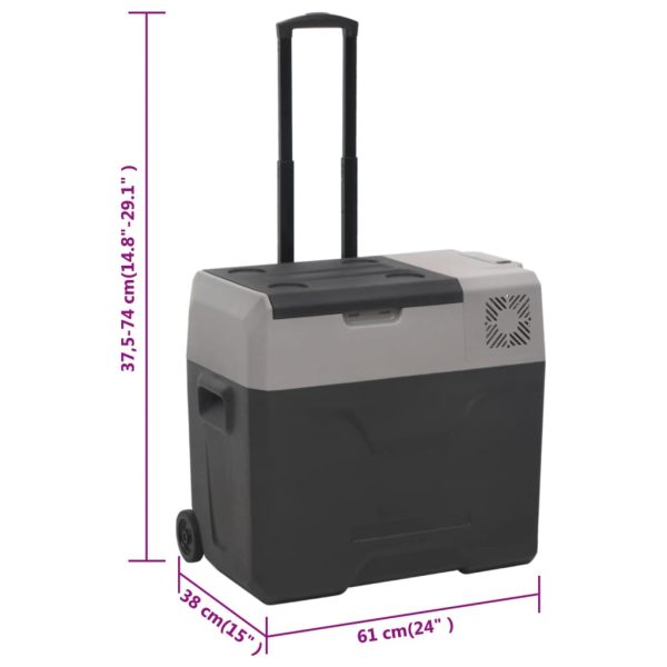 Mala térmica c/ rodas e pega 30 L polipropileno preto/cinzento - Image 10