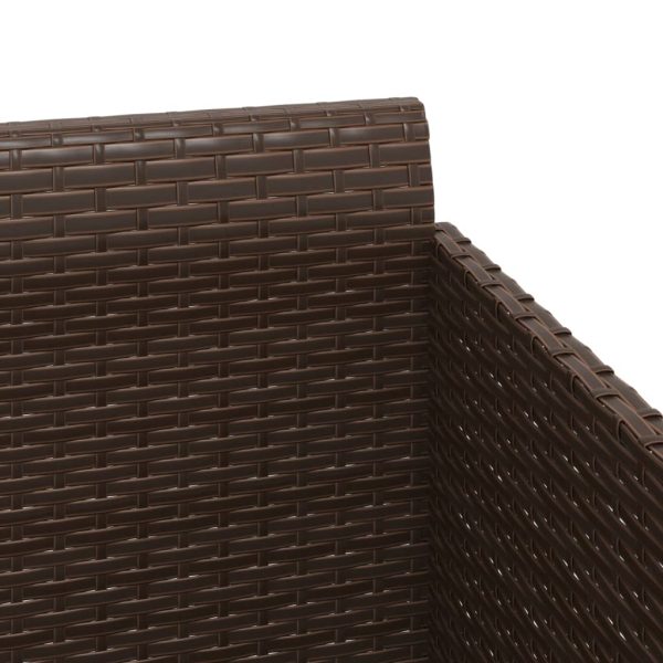Espreguiçadeira c/ almofadões 182x118x63 cm vime PE castanho - Image 6