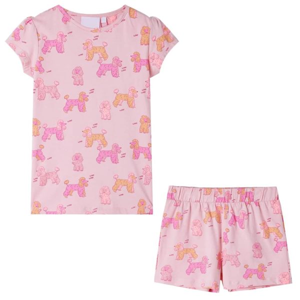 Pijama de manga curta para criança rosa-claro 116