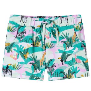 Calções para criança com cordão menta-claro 104