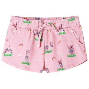 Calções para criança com cordão rosa-claro 104