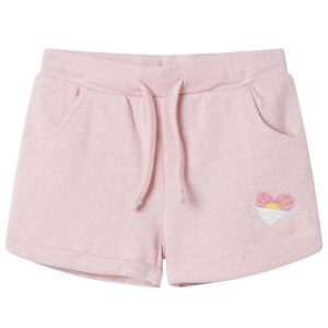 Calções de criança com cordão rosa-claro misto 92