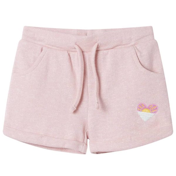 Calções de criança com cordão rosa-claro misto 92