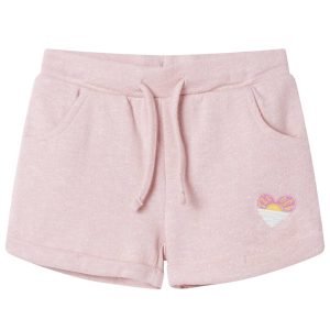 Calções de criança com cordão rosa-claro misto 116