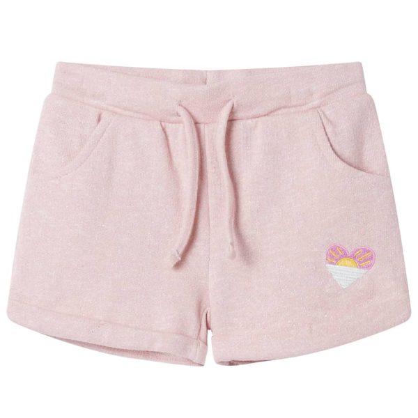 Calções de criança com cordão rosa-claro misto 128