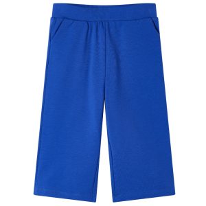Calças de criança com pernas largas azul-cobalto 92