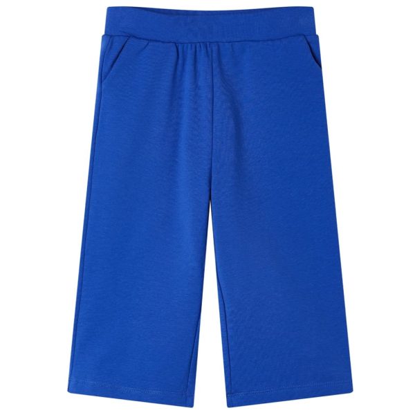 Calças de criança com pernas largas azul-cobalto 116