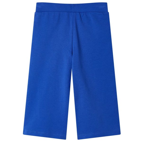 Calças de criança com pernas largas azul-cobalto 128 - Image 2