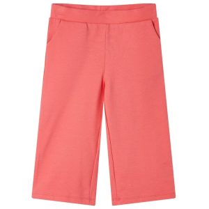 Calças de criança com pernas largas coral 92
