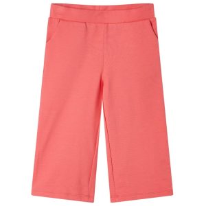 Calças de criança com pernas largas coral 116