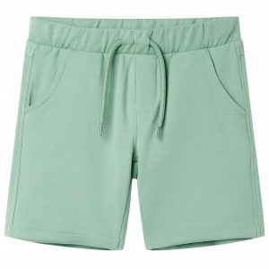 Calções de criança com cordão cor caqui-claro 92