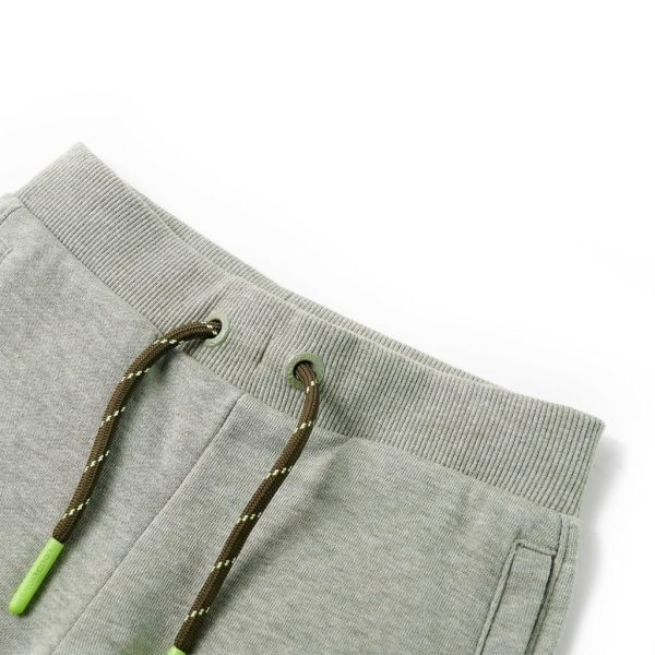 Calções de criança com cordão caqui-claro mesclado 116 - Image 3