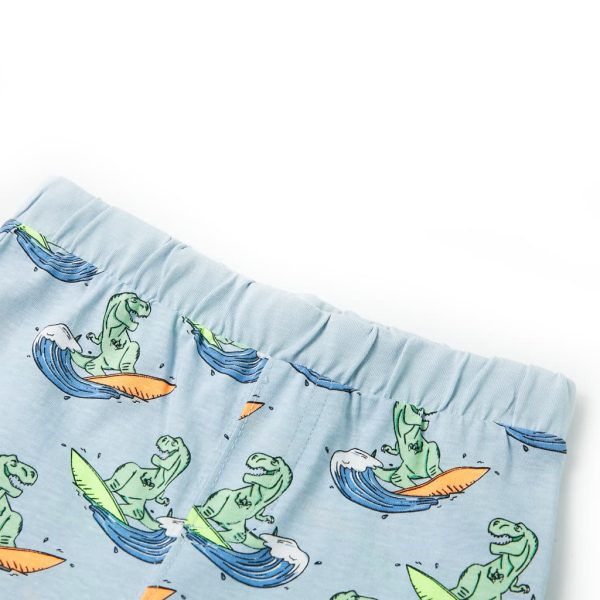 Pijama de manga curta para criança azul-claro 92 - Image 11