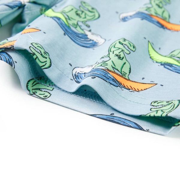 Pijama de manga curta para criança azul-claro 92 - Image 12