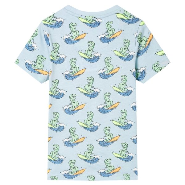 Pijama de manga curta para criança azul-claro 92 - Image 3