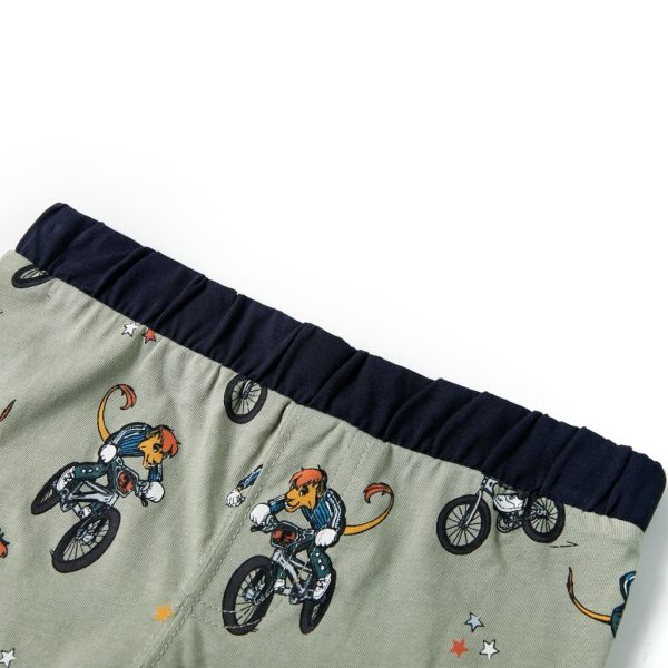 Pijama de manga curta para criança caqui-claro 92 - Image 11