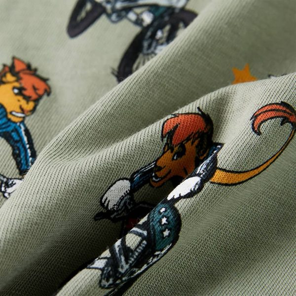 Pijama de manga curta para criança caqui-claro 92 - Image 10