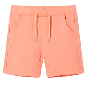 Calções de criança com cordão laranja néon 116