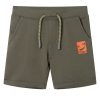 Calções de criança com cordão cor caqui-escuro 92