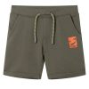 Calções de criança com cordão cor caqui-escuro 128