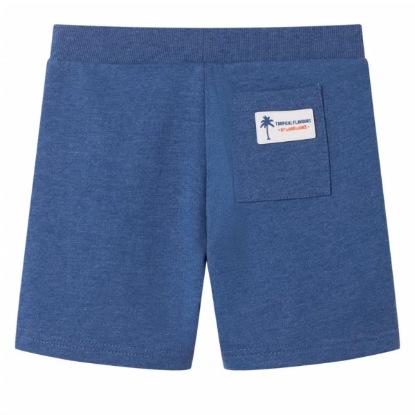 Calções de criança com cordão azul-escuro mesclado 116 - Image 2