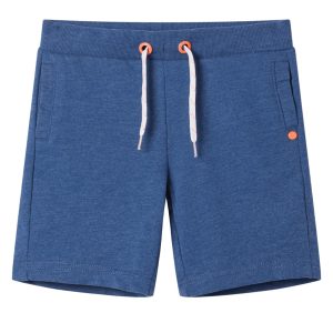 Calções de criança com cordão azul-escuro mesclado 140