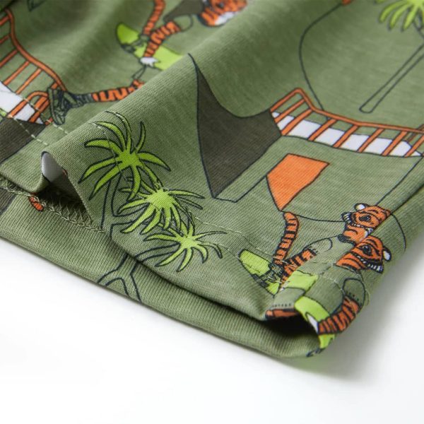 Pijama de manga curta para criança caqui-claro 92 - Image 12